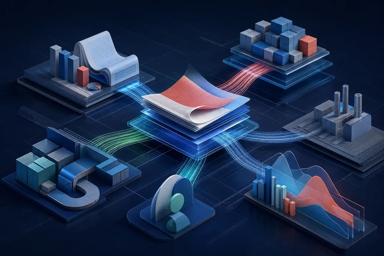 Abstract connected ERP and operational modules